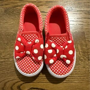 Disney Red and White Polka Dot Sneakers with Bow